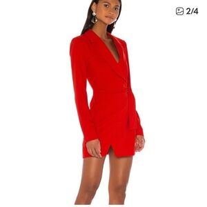 NBD XXS Martina Blazer Dress Tux Dress Vibrant Red